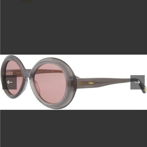 CHLOE ROUND OVAL GREY RED SUNGLASSES main image 11